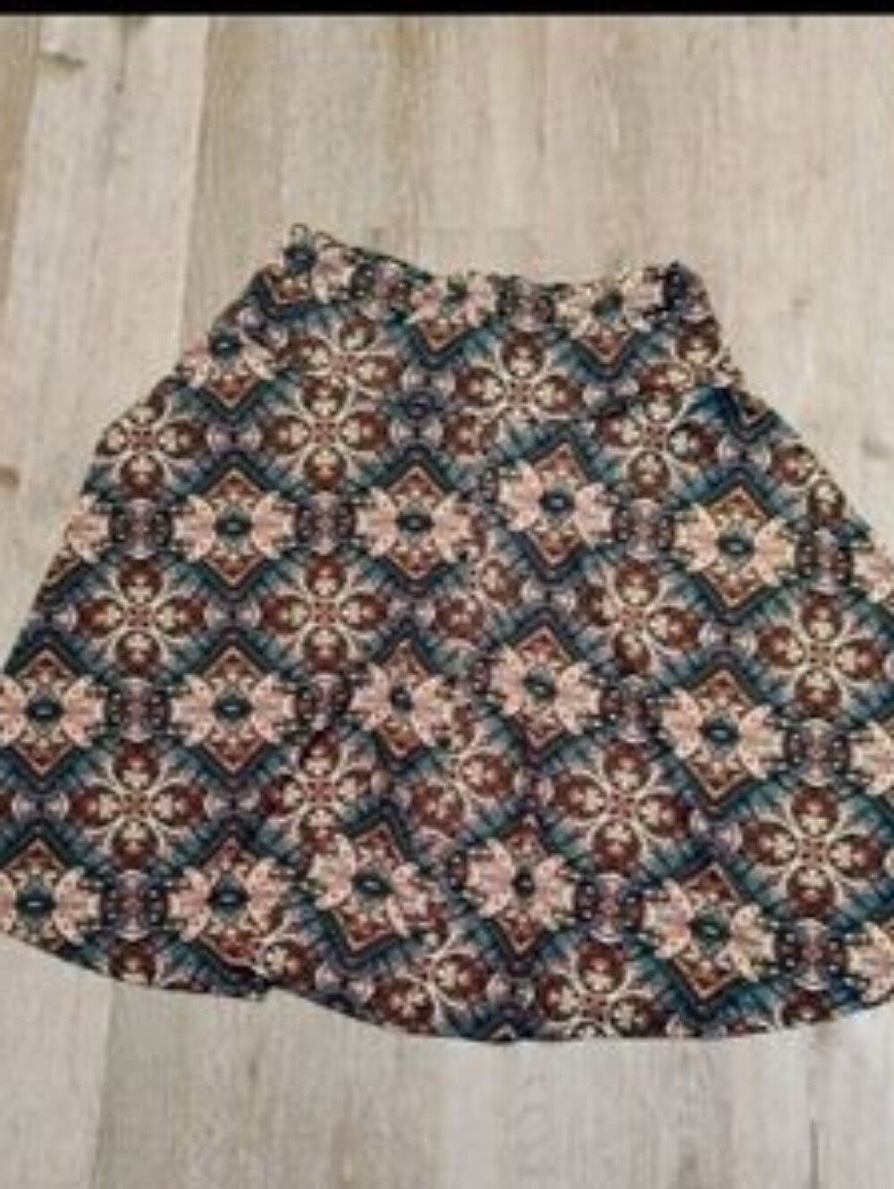 Bohemian Flowy Skirt in Wonderful Autumn Fall Colored Pattern By Shley Blue